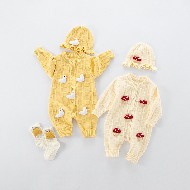 Baby Girl Sweater Long Sleeve Romper Set