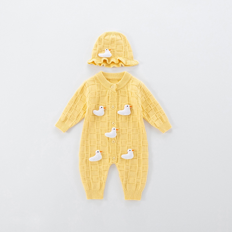 Baby Girl Sweater Long Sleeve Romper Set