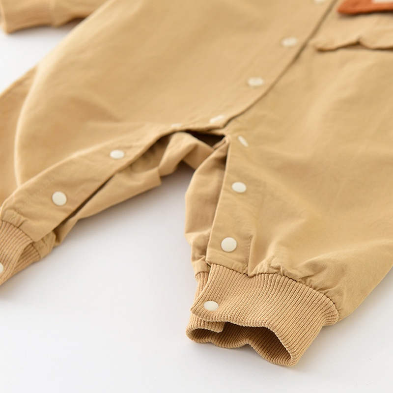 Baby Khaki Bear Romper