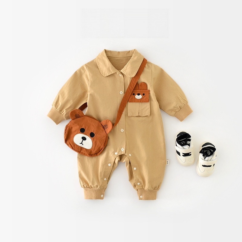 Baby Khaki Bear Romper