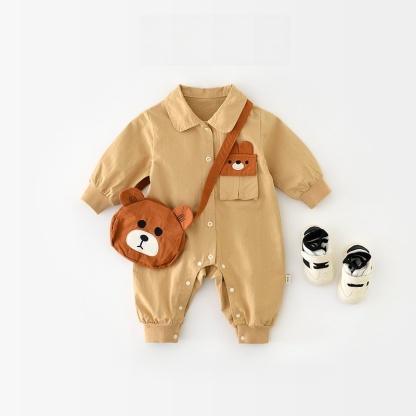 Baby Khaki Bear Romper
