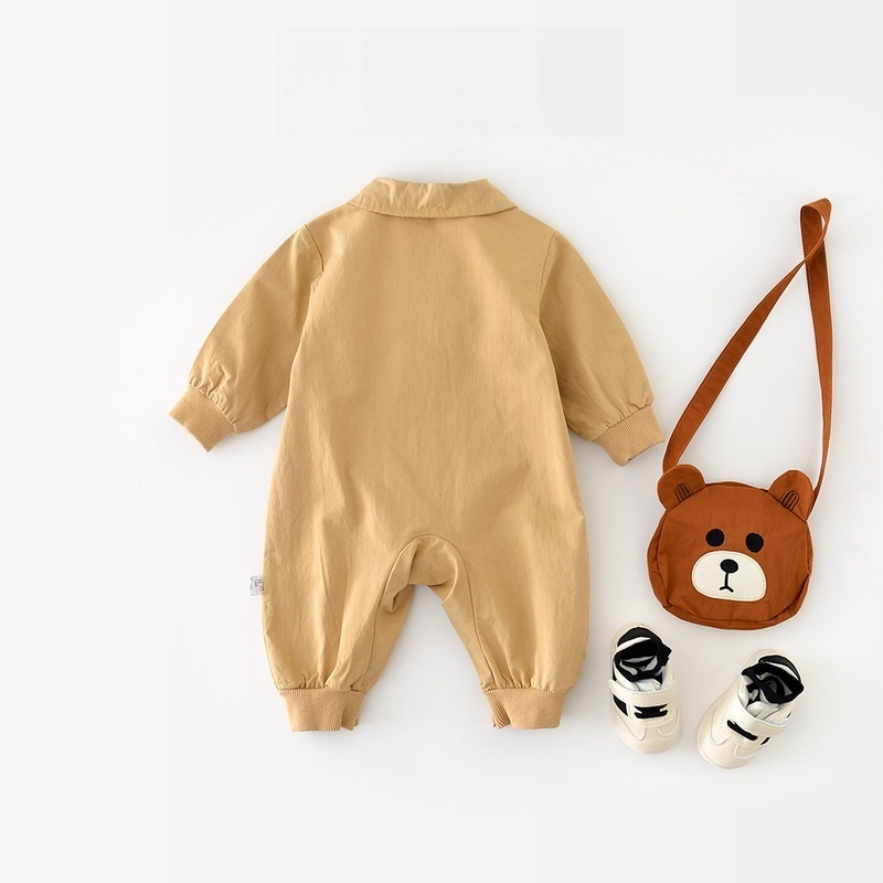 Baby Khaki Bear Romper