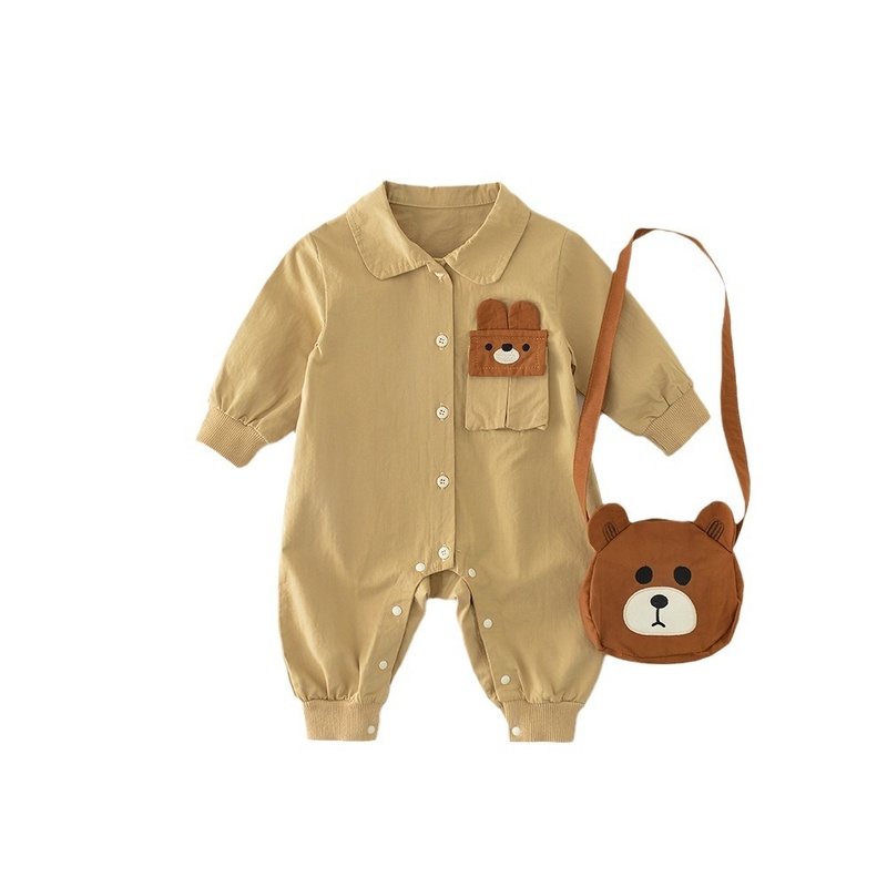 Baby Khaki Bear Romper