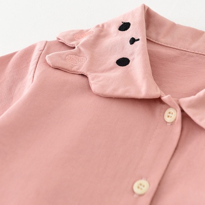 Baby Girl Pink Rabbit Collar Romper