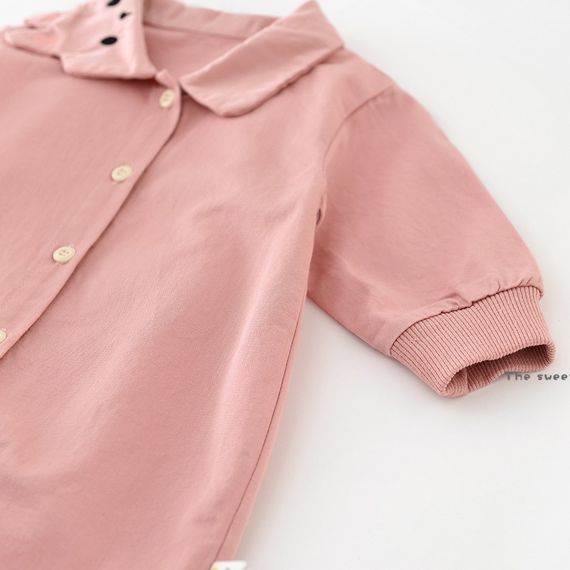 Baby Girl Pink Rabbit Collar Romper