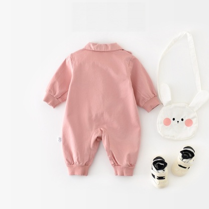 Baby Girl Pink Rabbit Collar Romper