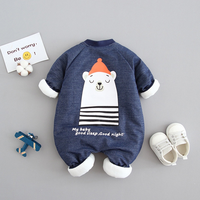 Baby Unisex Padded Long Sleeve Romper