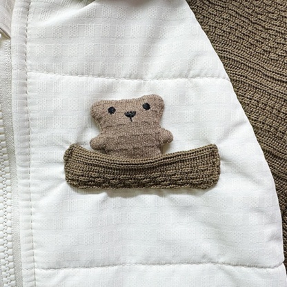 Baby Unisex Hello Bear Padded Hoodie Long Sleeve Romper