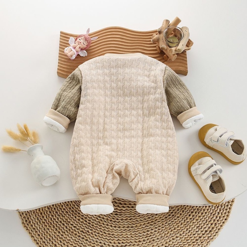 Baby Boy Bow Tie Padded Long Sleeve Romper