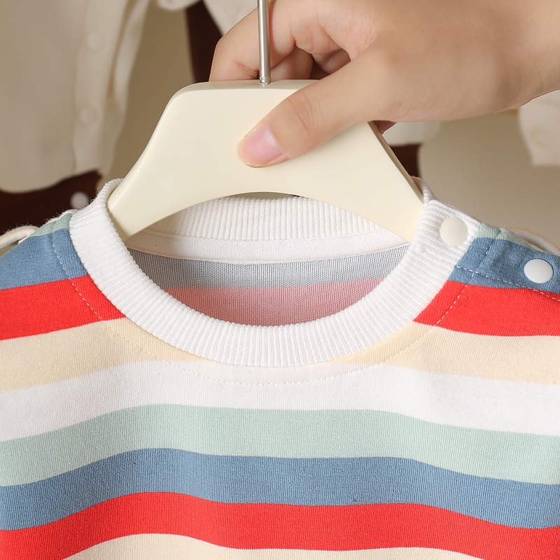 Baby Unisex Stripe Long Sleeve Romper Set