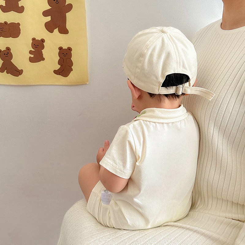 Baby Unisex Collared Short Sleeve Romper