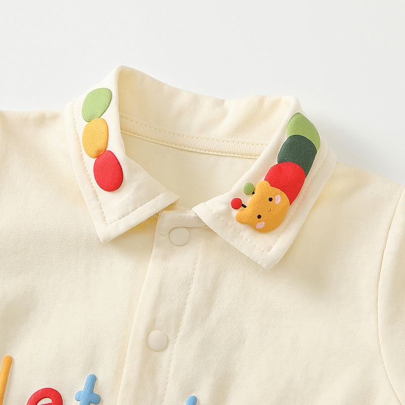 Baby Unisex Collared Short Sleeve Romper