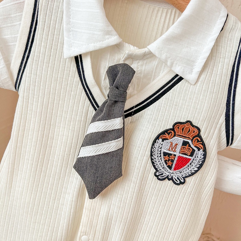 Baby Boy Academy Style Short Sleeve Romper
