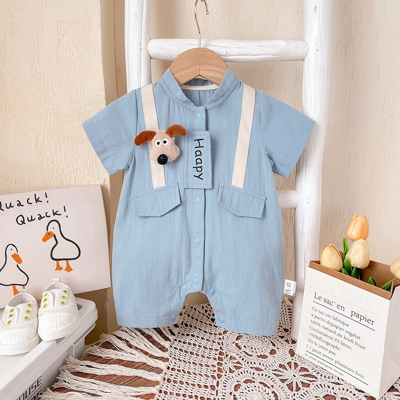 Baby Unisex Cartoon Short Sleeve Romper