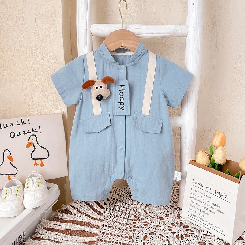 Baby Unisex Cartoon Short Sleeve Romper - kissminis