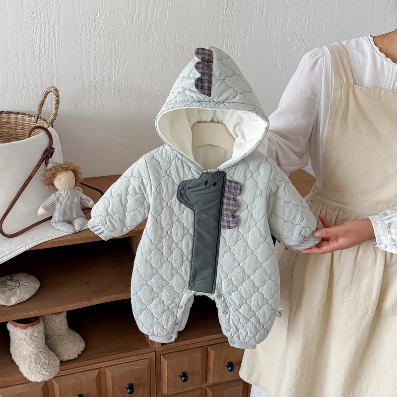 Baby Boy Dinosaur Warm Romper