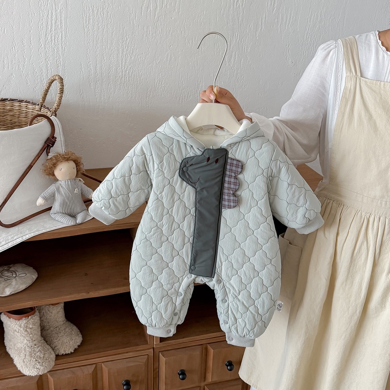 Baby Boy Dinosaur Warm Romper