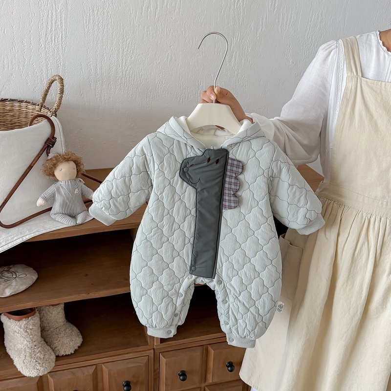 Baby Boy Dinosaur Warm Romper