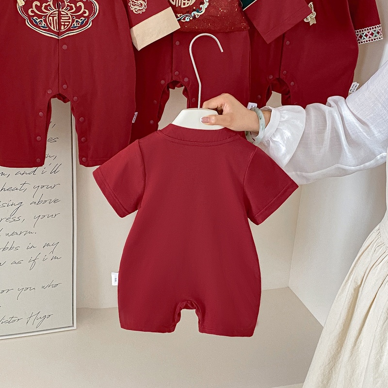 Baby Boy Chinese Style Short Sleeve Romper