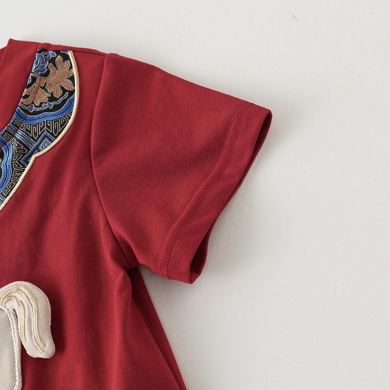 Baby Boy Chinese Style Short Sleeve Romper