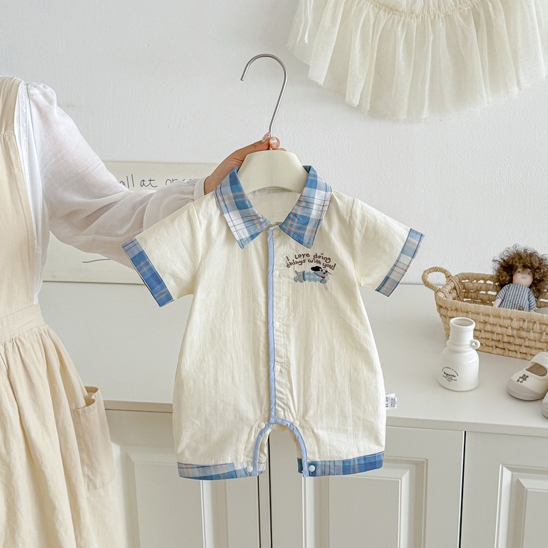 Baby Boy Casual Short Sleeve Romper