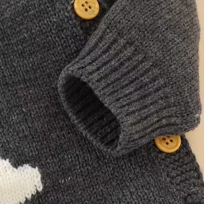Baby Unisex Rabbit Button Knitted Romper