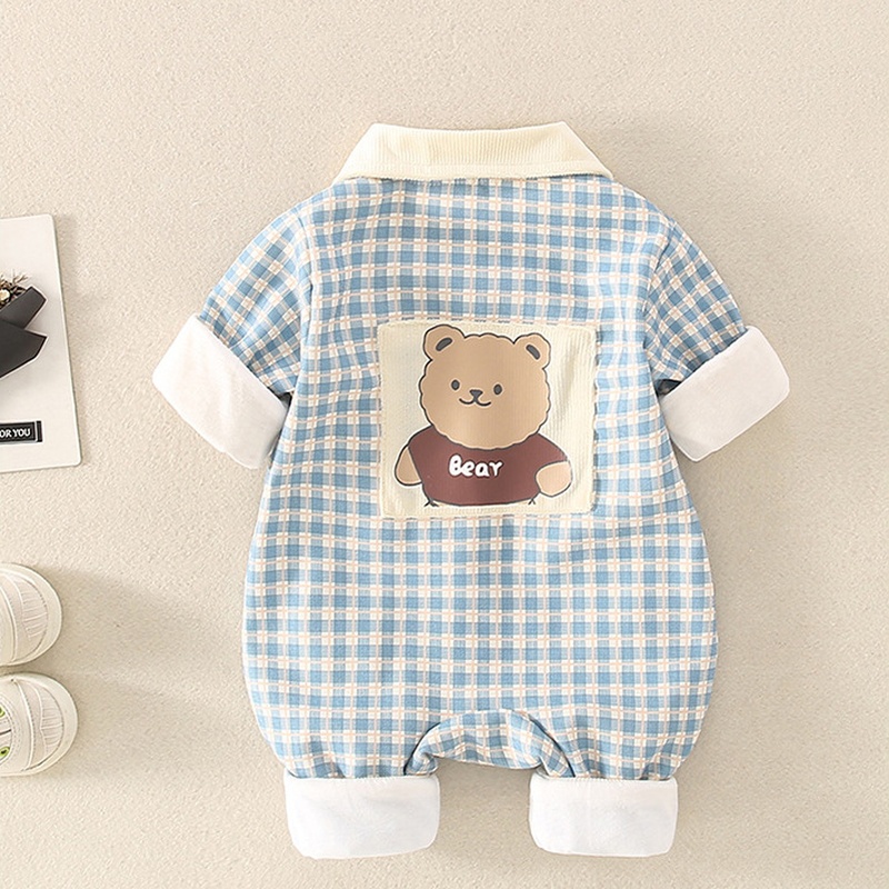 Baby Unisex Double Layer Padded Long Sleeve Romper