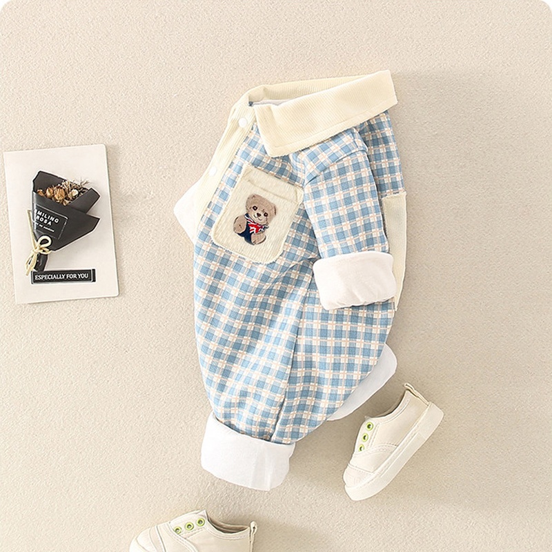Baby Unisex Double Layer Padded Long Sleeve Romper