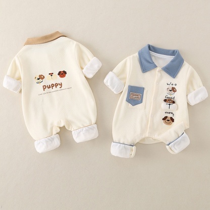 Baby Unisex Korean Style Knitted Long Sleeve Romper