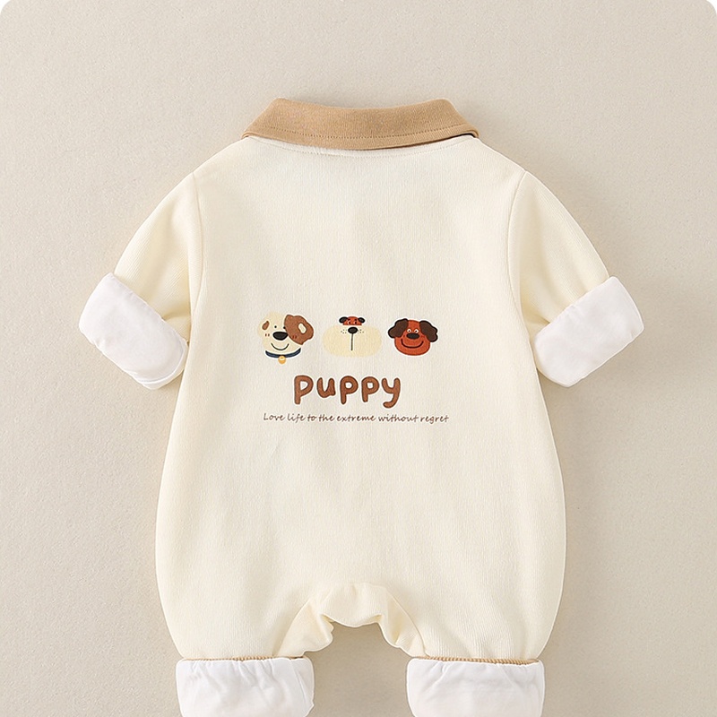 Baby Unisex Korean Style Knitted Long Sleeve Romper