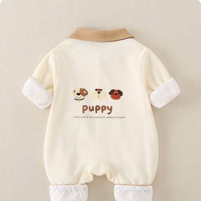 Baby Unisex Korean Style Knitted Long Sleeve Romper