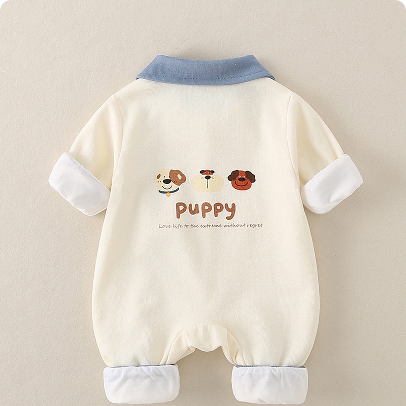 Baby Unisex Korean Style Knitted Long Sleeve Romper