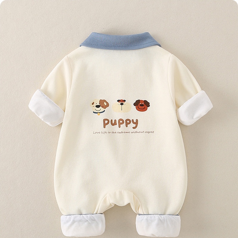 Baby Unisex Korean Style Knitted Long Sleeve Romper