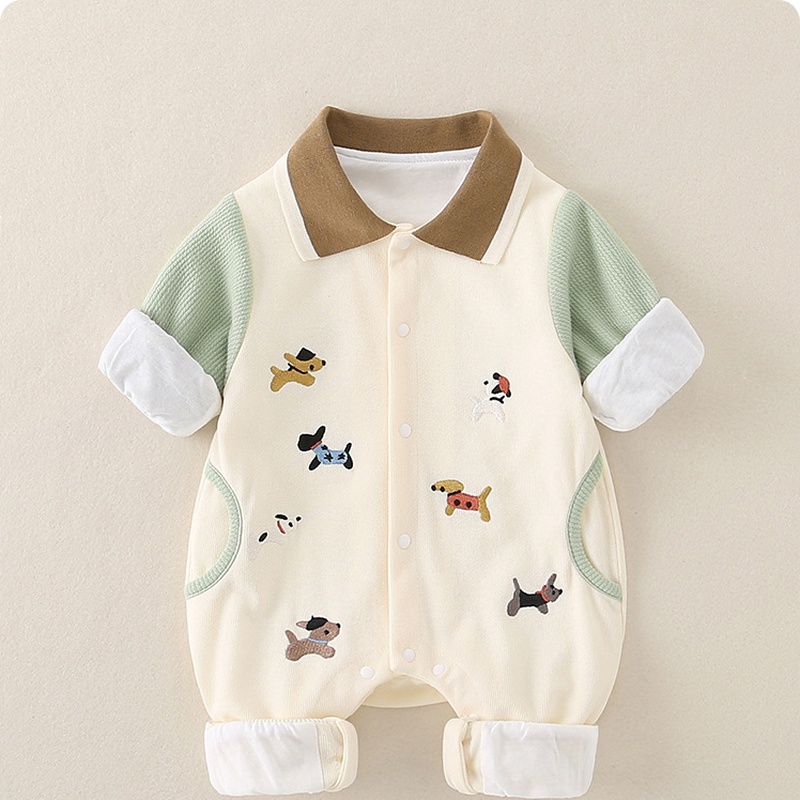 Baby Boy Double Layer Korean Style Long Sleeve Romper