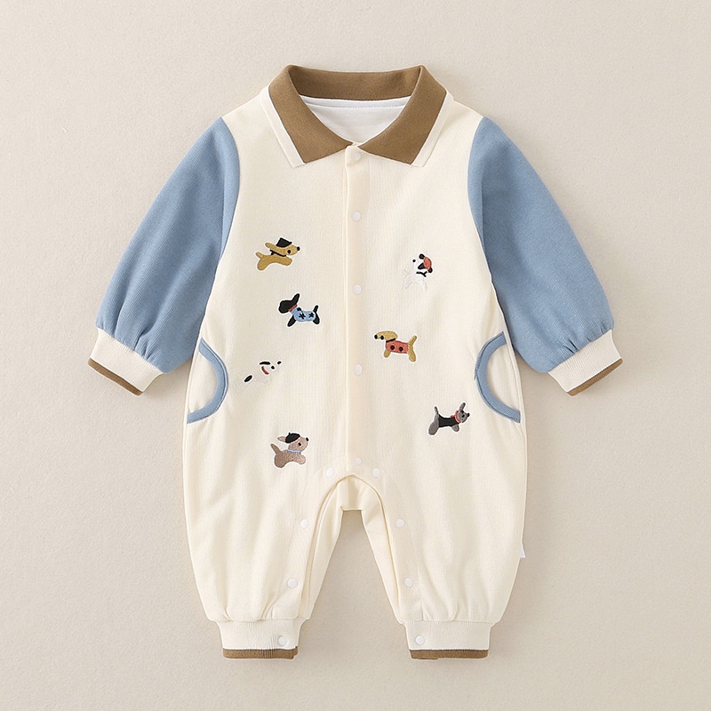 Baby Boy Double Layer Korean Style Long Sleeve Romper