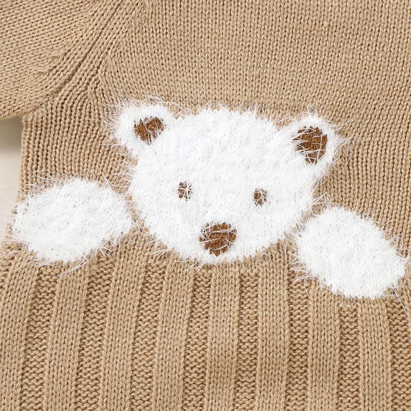 Baby Unisex Bear Jacquard Romper