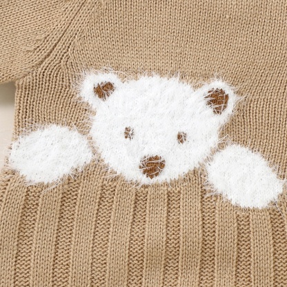 Baby Unisex Bear Jacquard Romper