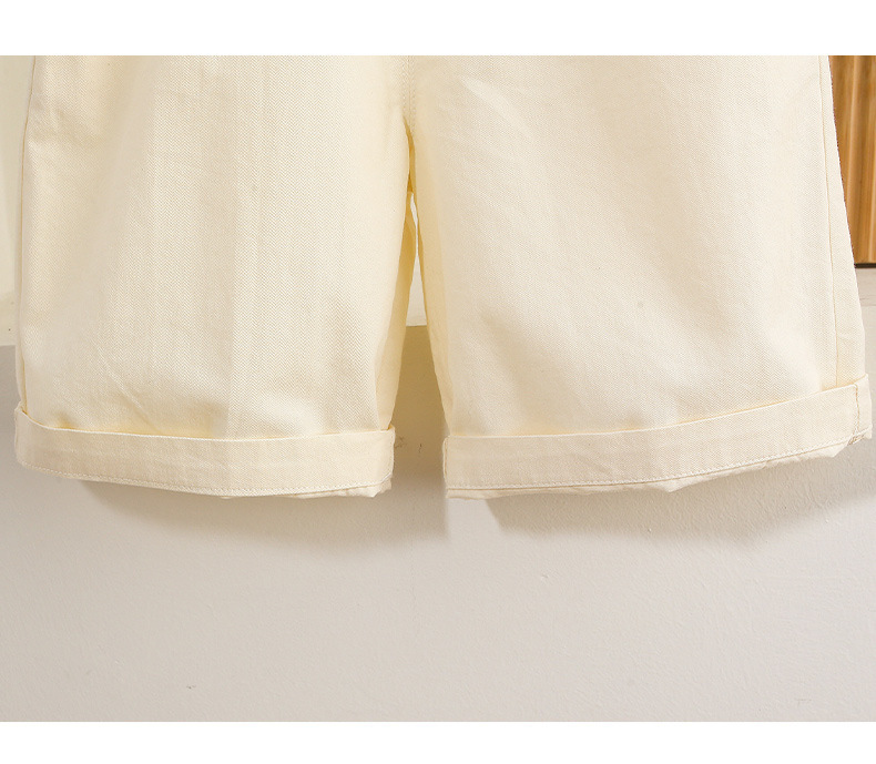 Tan and Cream Spaghetti-strap Ruffled Top and Shorts Sets