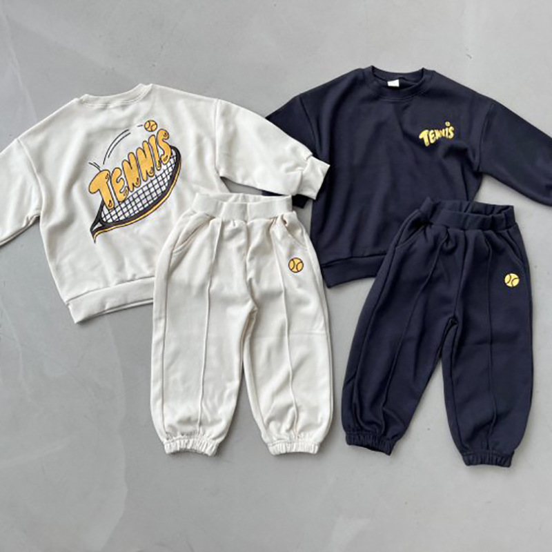 2pcs Baby ‘TENNIS’ Printed Sweatshirt and Pants Set-kissminis