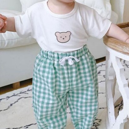 Baby Toddler Boy/Girl Bear Print Short Sleeve T-shirt