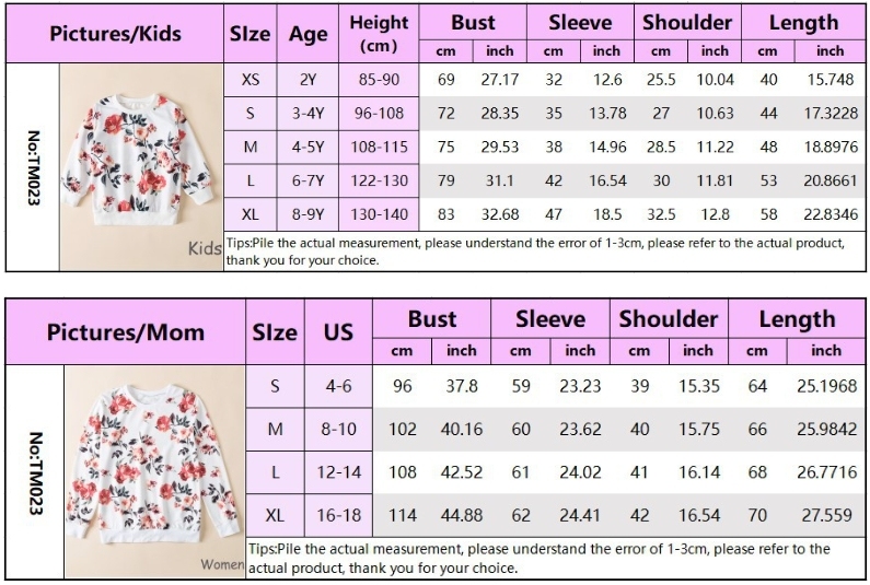 Floral Print Sweatshirt for Mommy and Me-kissminis