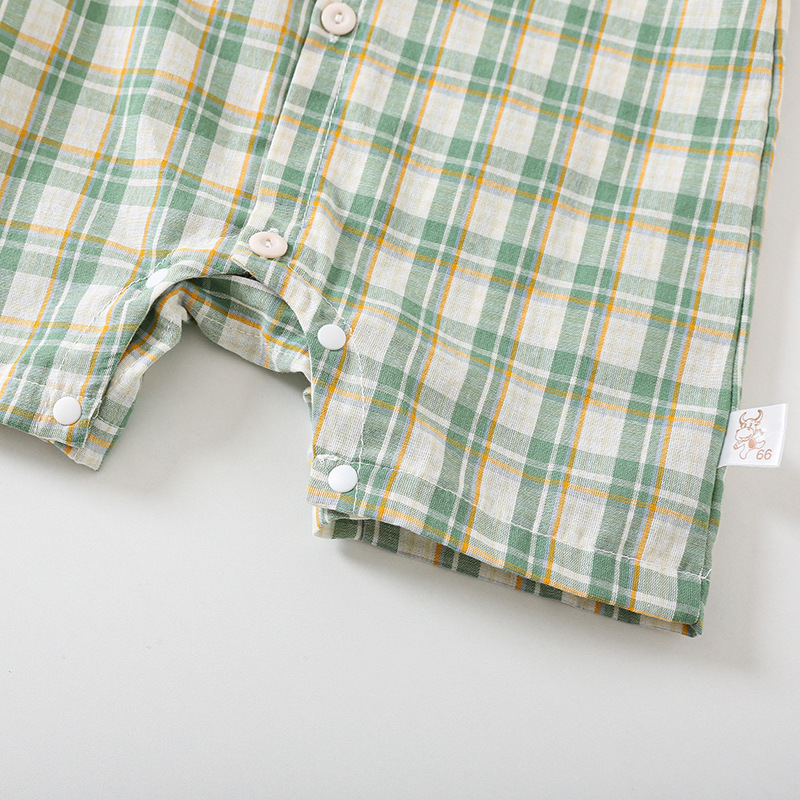 Checkered Pocket Duck Romper -kissminis