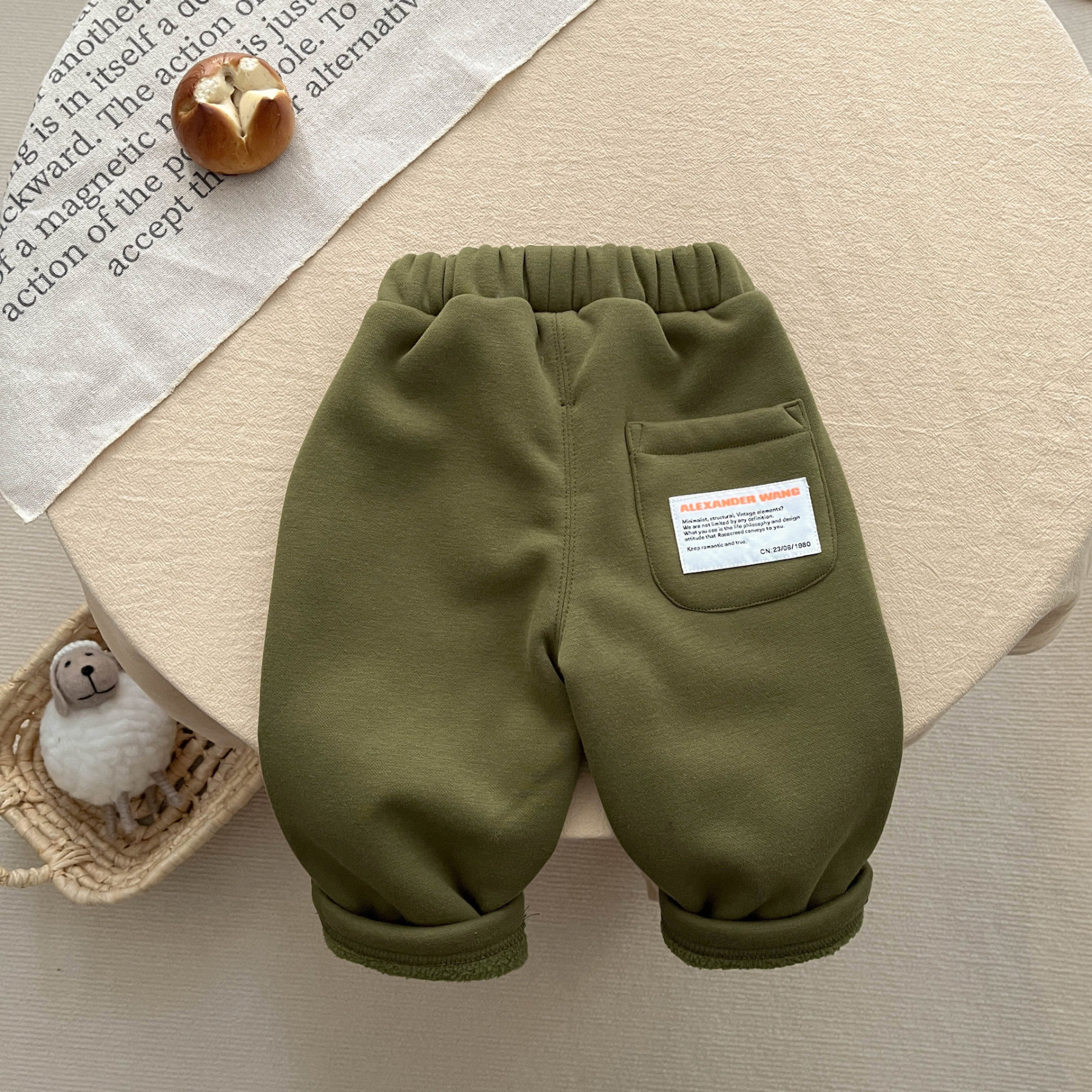 Baby Toddler Boy/Girl Winter Thicken Solid Color Long Pants -kissminis