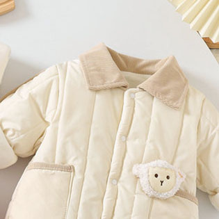 Baby Boy/Girl Square Collar Sheepskin Bag Romper-kissminis