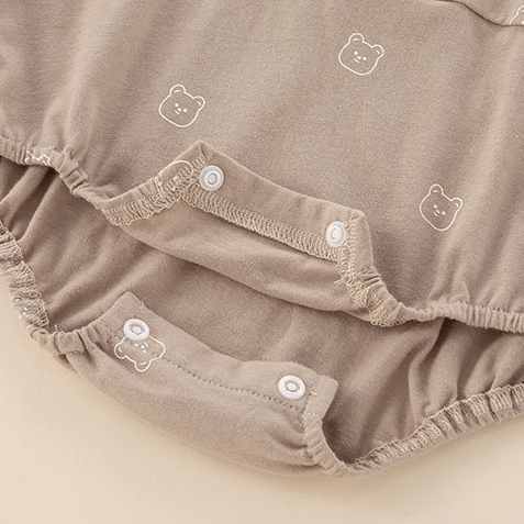 Baby Boy/Girl Bear Pattern Print Bodysuit-kissminis