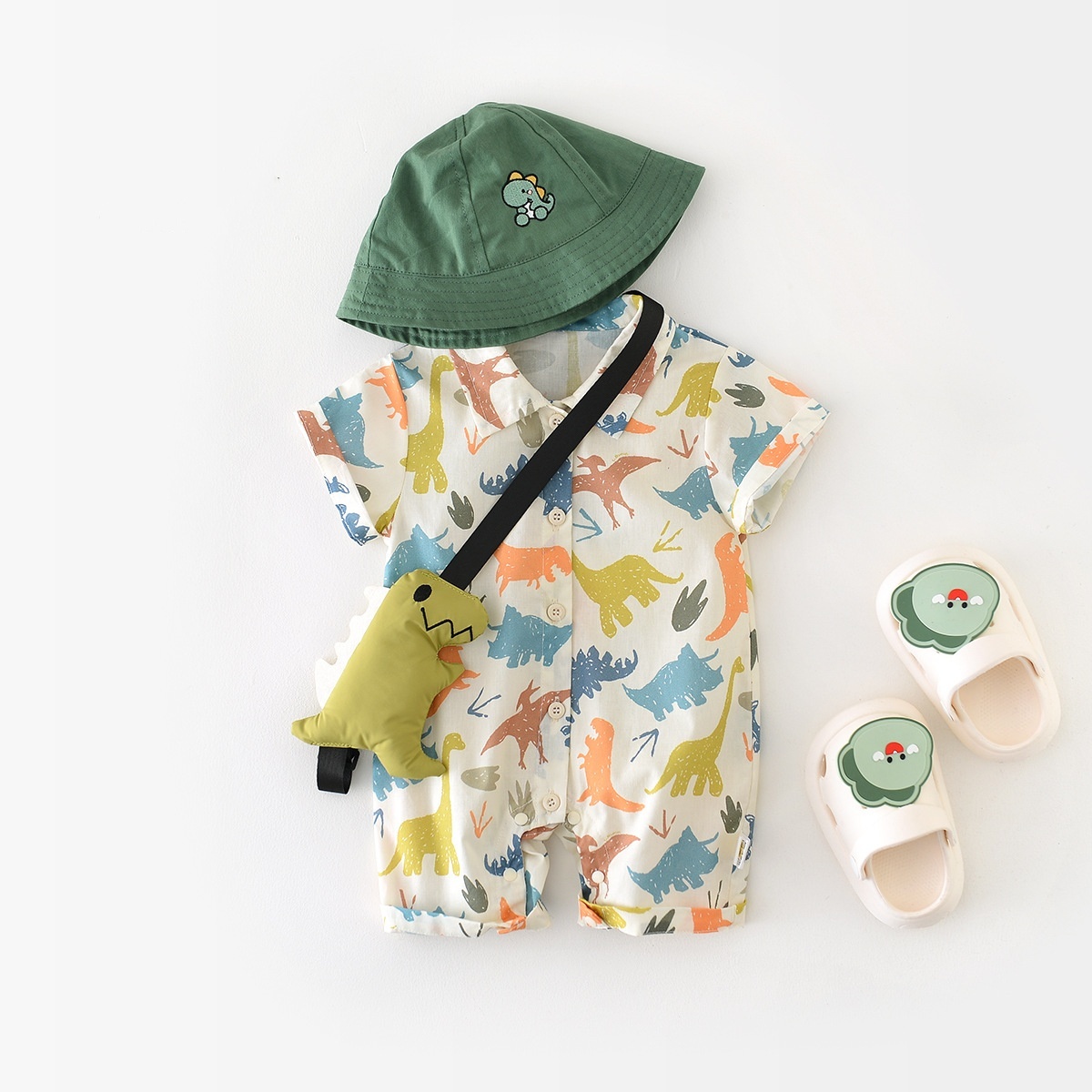 Baby Boy Dinosaur Patterns Romper-kissminis