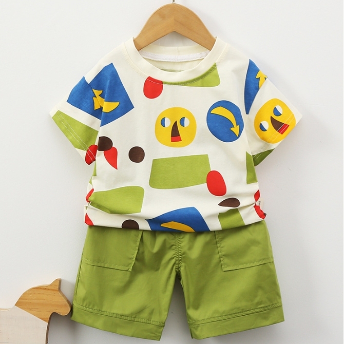2pcs Baby Boy Graphic Print T-shirt with Pant Set-kissminis