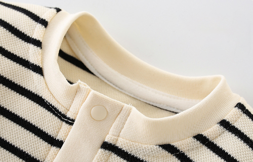 Baby Boy/Girl Cute Bear Pattern Striped Long Sleeve Romper-kissminis
