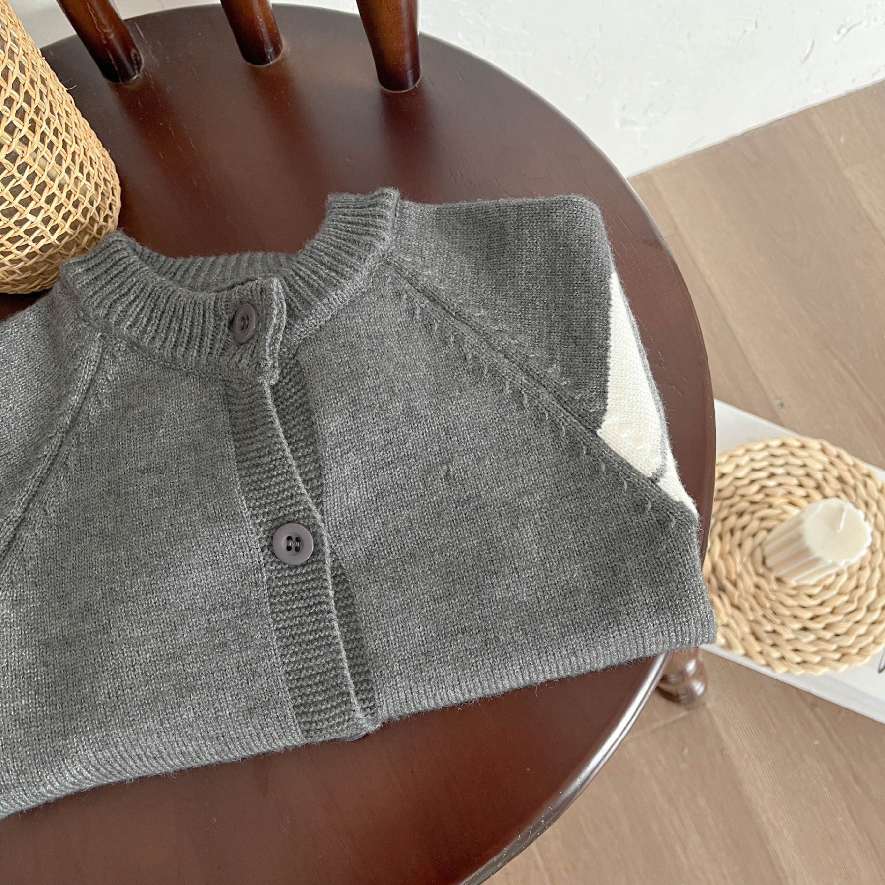 Three Stripes Knitting Yarn Romper -kissminis