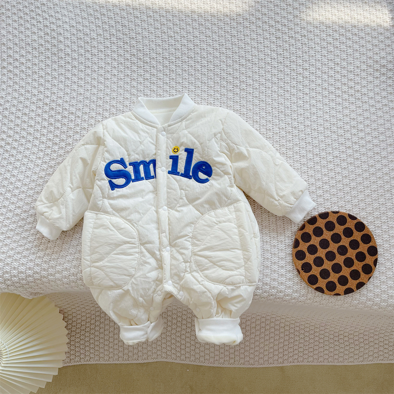 Baby Boy/Girl Smile Letter Printing Long Sleeve Romper-kissminis